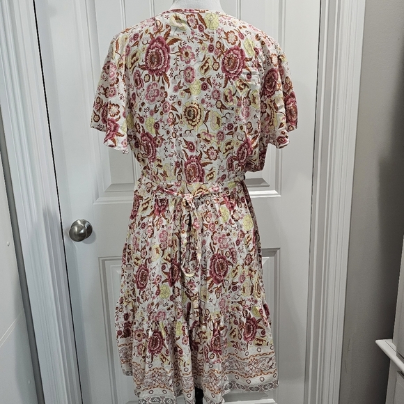 Zesica Summer Wrap Boho Floral Dress V-Neck Size Xlarge - Picture 12 of 16